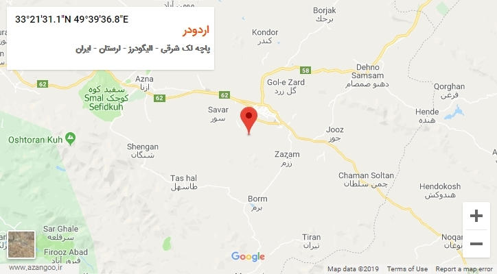 روستای اردودر بر روی نقشه