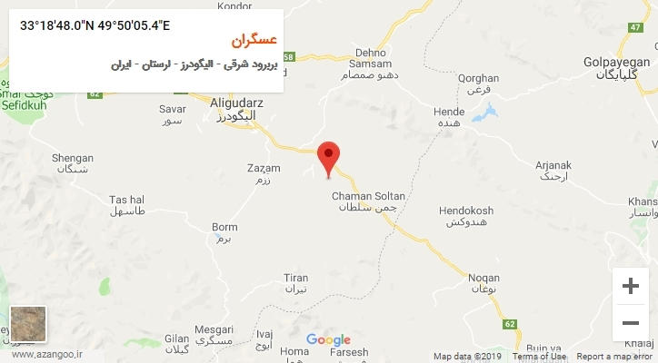روستای عسگران بر روی نقشه