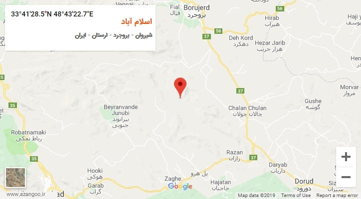 روستای اسلام آباد بر روی نقشه