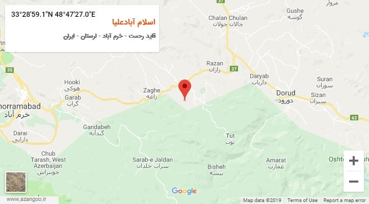 روستای اسلام آبادعلیا بر روی نقشه