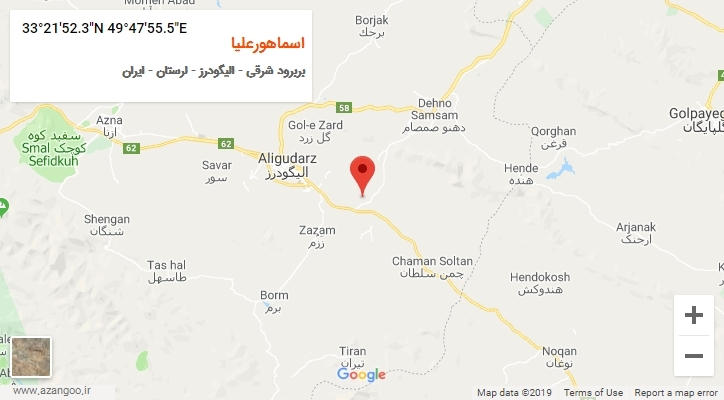روستای اسماهورعلیا بر روی نقشه