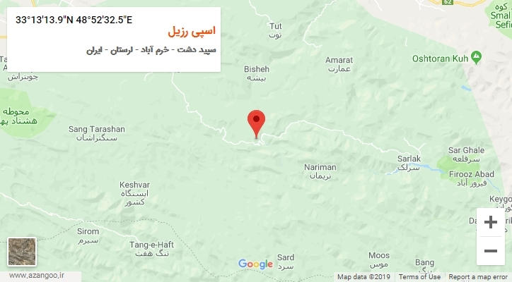 روستای اسپی رزیل بر روی نقشه