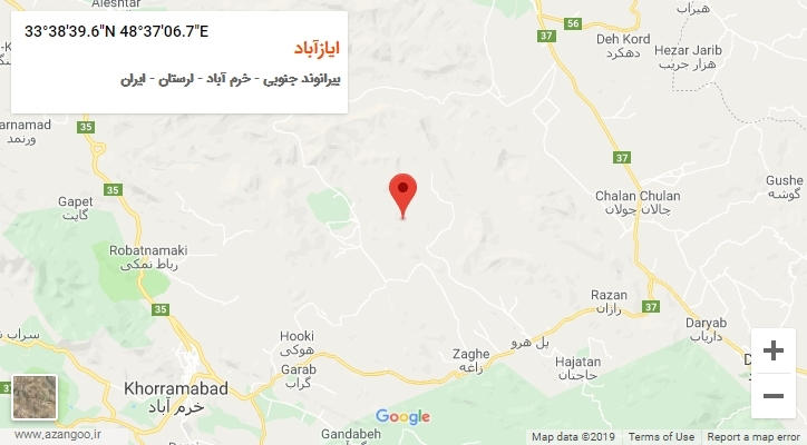 روستای ایازآباد بر روی نقشه