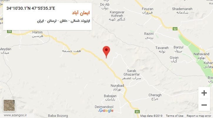روستای ایمان آباد بر روی نقشه