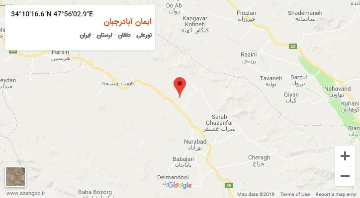 روستای ایمان آبادرجبان بر روی نقشه