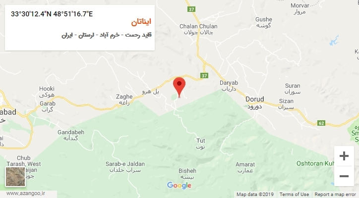 روستای ایناتان بر روی نقشه