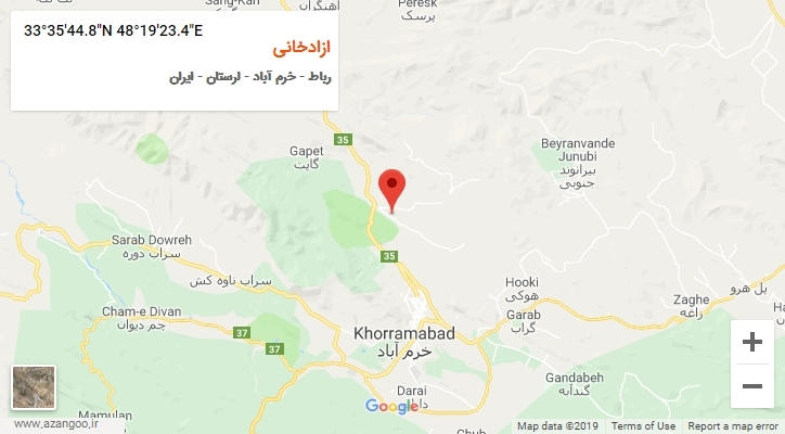 روستای ازادخانی بر روی نقشه
