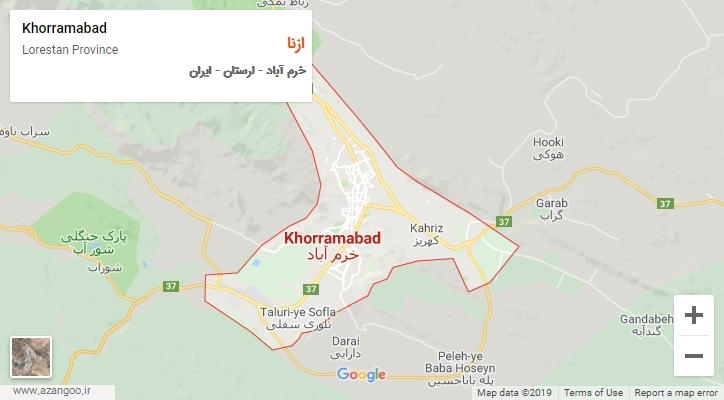 دهستان ازنا بر روی نقشه