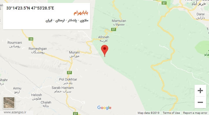 روستای بابابهرام بر روی نقشه