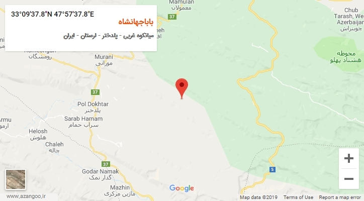 روستای باباجهانشاه بر روی نقشه