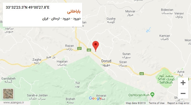 روستای باباخانی بر روی نقشه