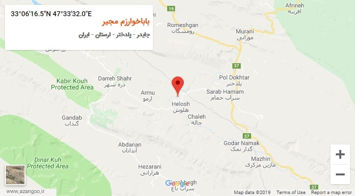 روستای باباخوارزم مجیر بر روی نقشه