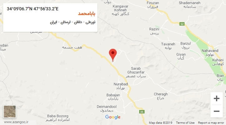 روستای بابامحمد بر روی نقشه