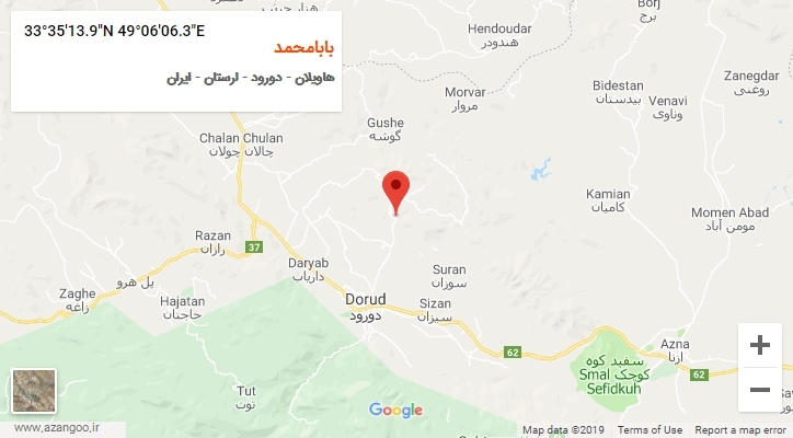 روستای بابامحمد بر روی نقشه