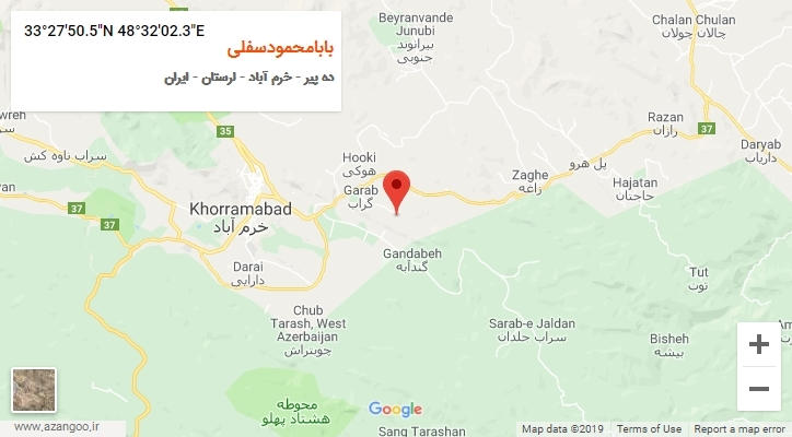 روستای بابامحمودسفلی بر روی نقشه