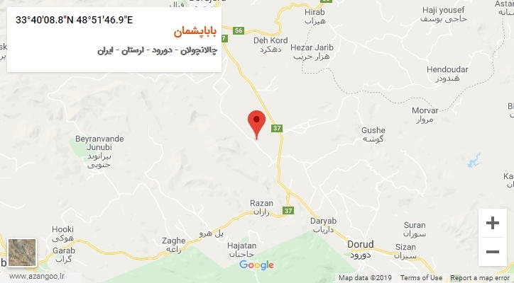 روستای باباپشمان بر روی نقشه
