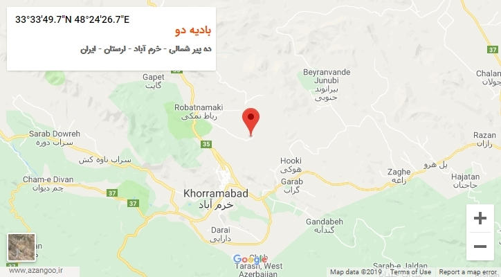 روستای بادیه دو بر روی نقشه