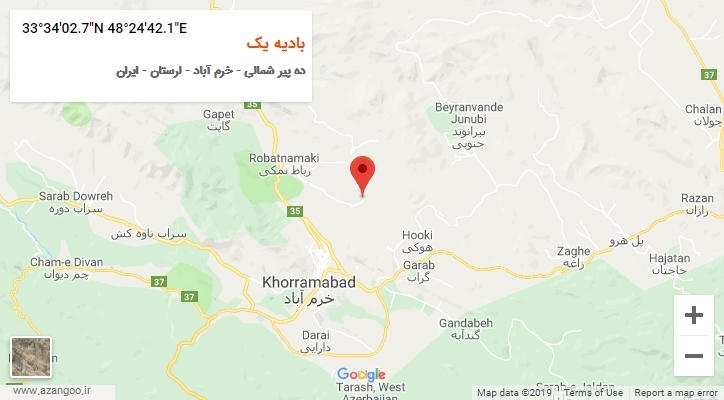 روستای بادیه یک بر روی نقشه