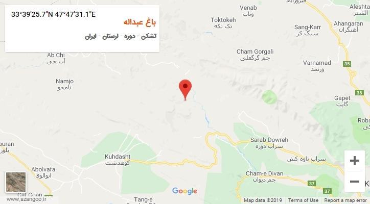 روستای باغ عبداله بر روی نقشه