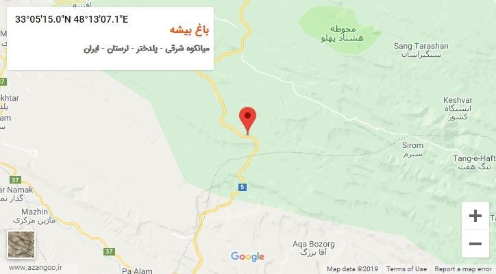 روستای باغ بیشه بر روی نقشه