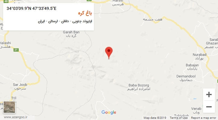 روستای باغ کره بر روی نقشه