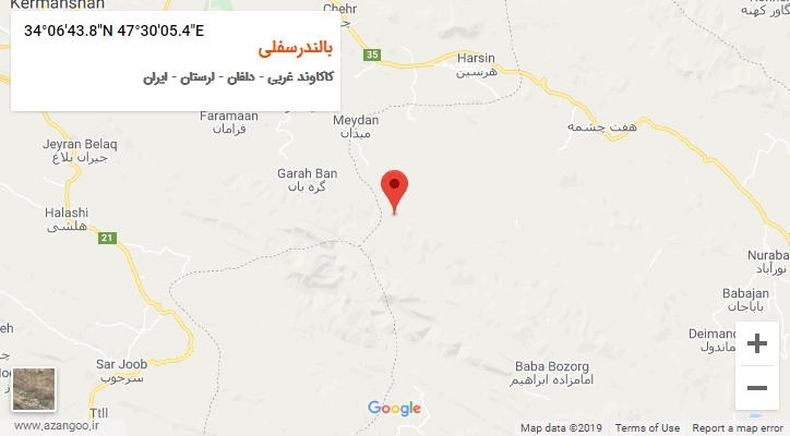 روستای بالندرسفلی بر روی نقشه