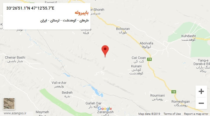 روستای باپیروله بر روی نقشه