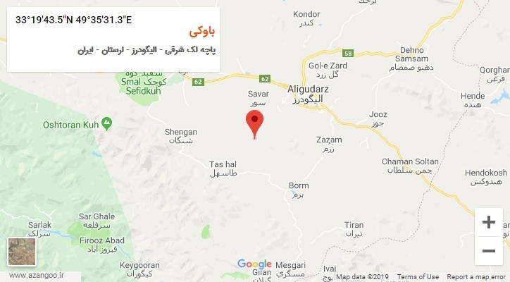 روستای باوکی بر روی نقشه