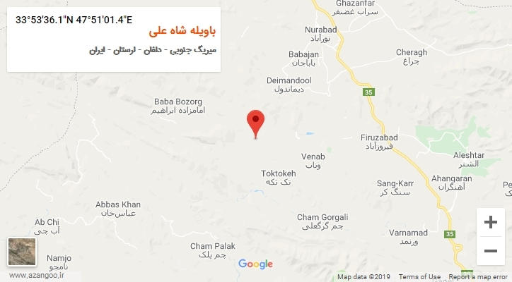 روستای باویله شاه علی بر روی نقشه