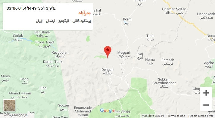 روستای بدرآباد بر روی نقشه