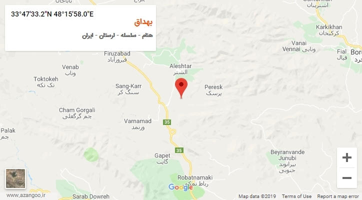 روستای بهداق بر روی نقشه