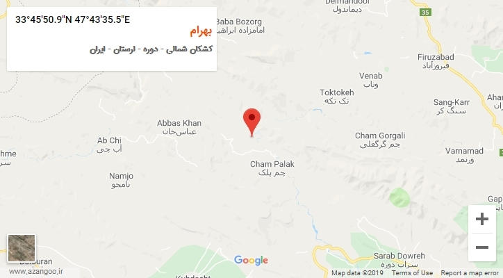 روستای بهرام بر روی نقشه