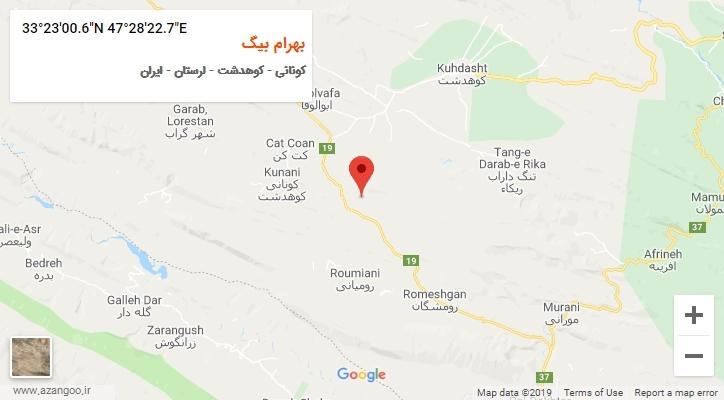 روستای بهرام بیگ بر روی نقشه