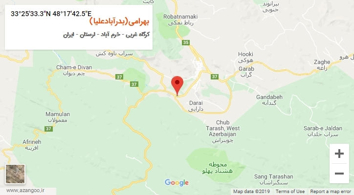 روستای بهرامی(بدرآبادعلیا) بر روی نقشه