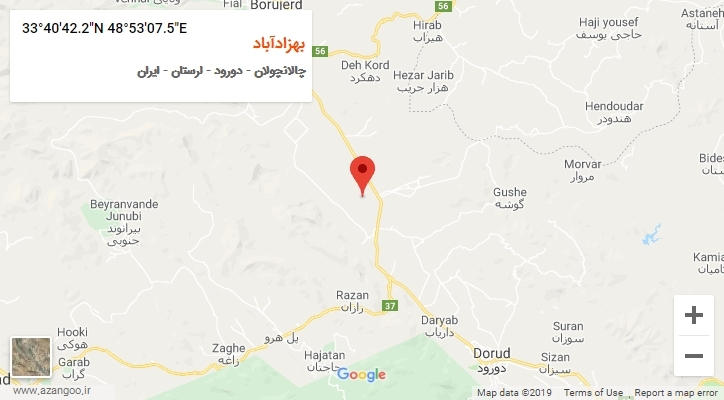 روستای بهزادآباد بر روی نقشه