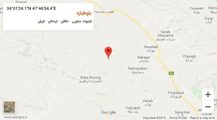 روستای بلوطبازه بر روی نقشه