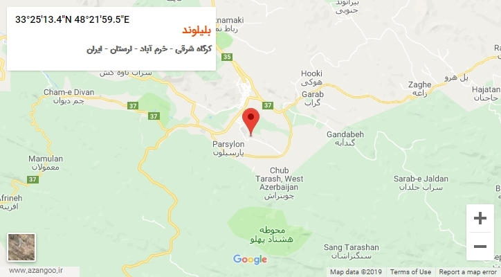 روستای بلیلوند بر روی نقشه