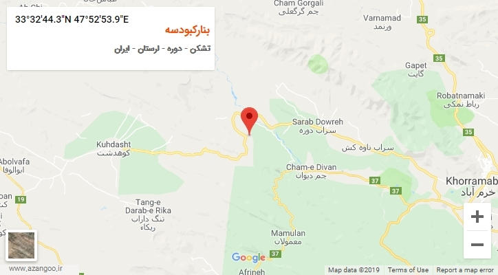 روستای بنارکبودسه بر روی نقشه