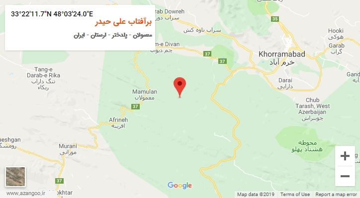 روستای برآفتاب علی حیدر بر روی نقشه
