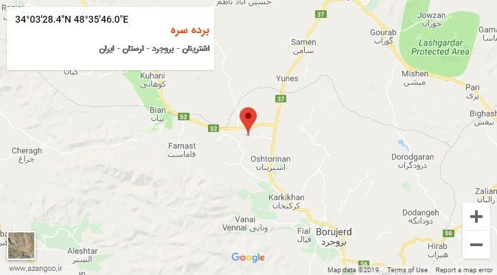 روستای برده سره بر روی نقشه