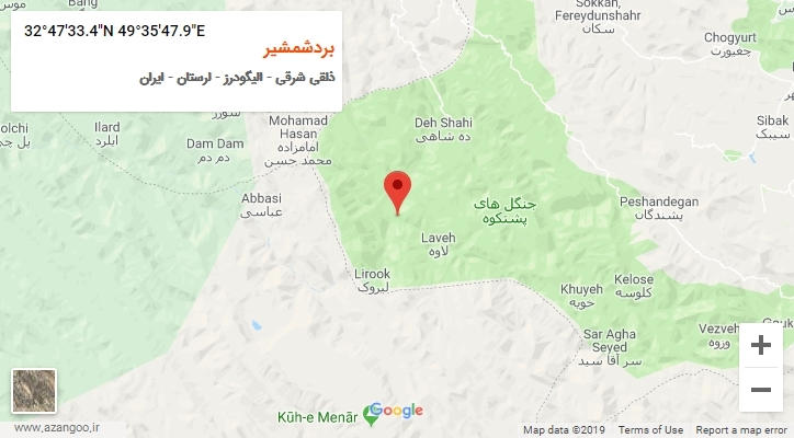 روستای بردشمشیر بر روی نقشه