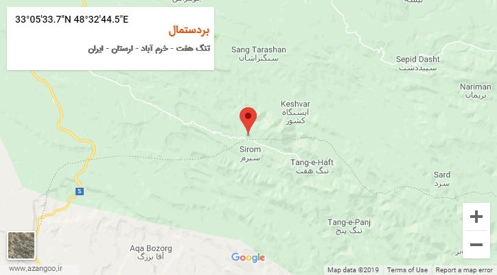 روستای بردستمال بر روی نقشه