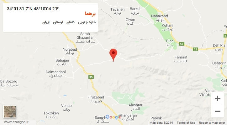 روستای برهما بر روی نقشه