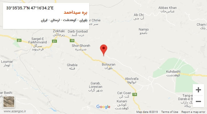 روستای بره سیداحمد بر روی نقشه