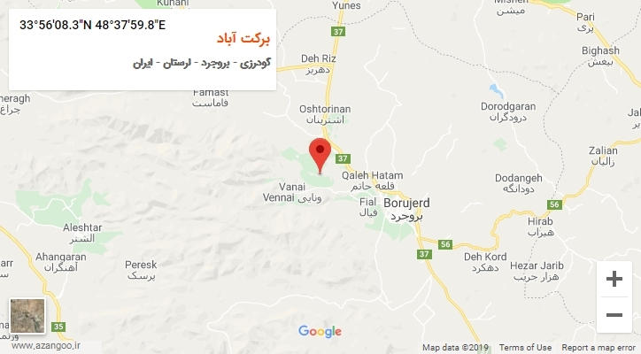 روستای برکت آباد بر روی نقشه