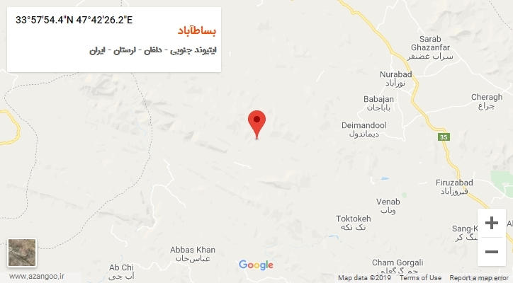 روستای بساطآباد بر روی نقشه