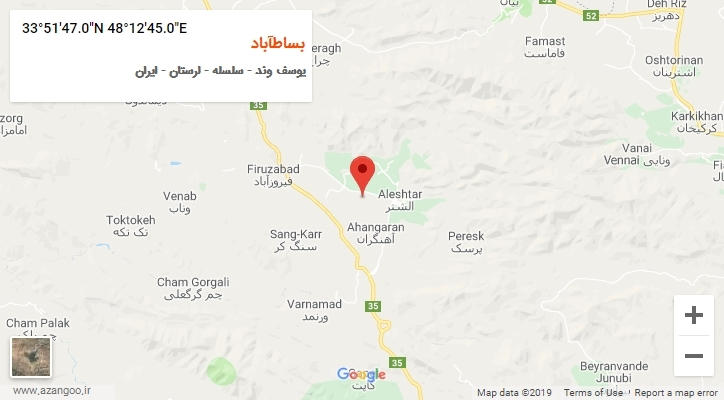 روستای بساطآباد بر روی نقشه