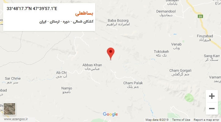 روستای بساطعلی بر روی نقشه
