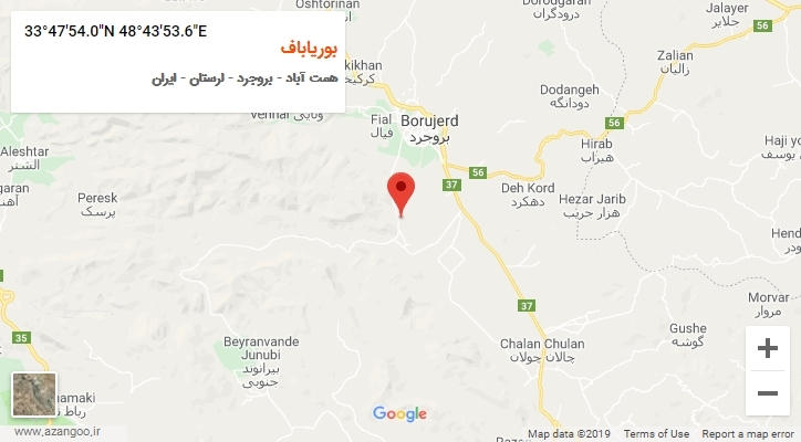 روستای بوریاباف بر روی نقشه
