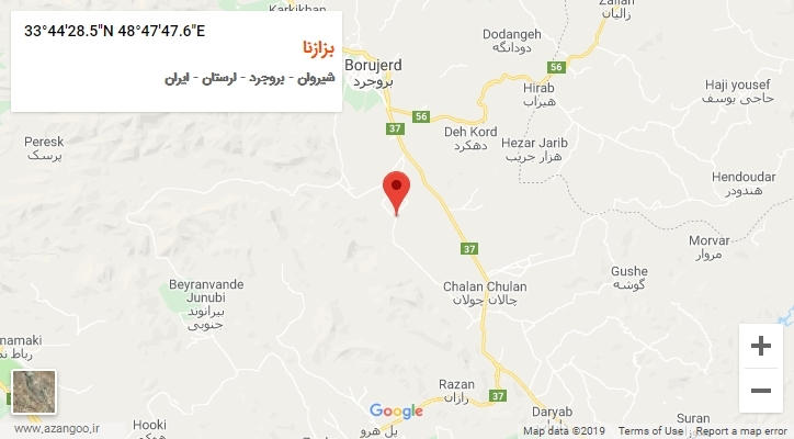 روستای بزازنا بر روی نقشه